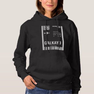 Galkayo Somalia Boarding Pass Airline Ticket Trave Hoodie