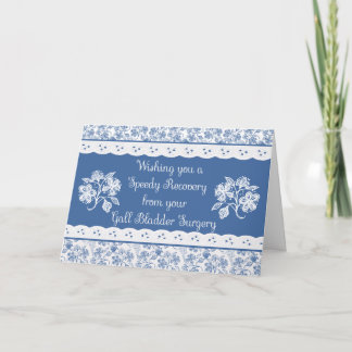 Gall Bladder Get Well Floral Faux Lace Card