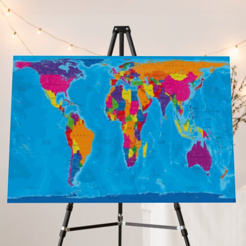 Gall Peters Projection World Map  Foam Board