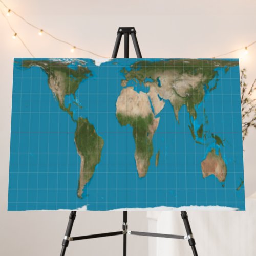 Gall Peters Projection World Map  Foam Board