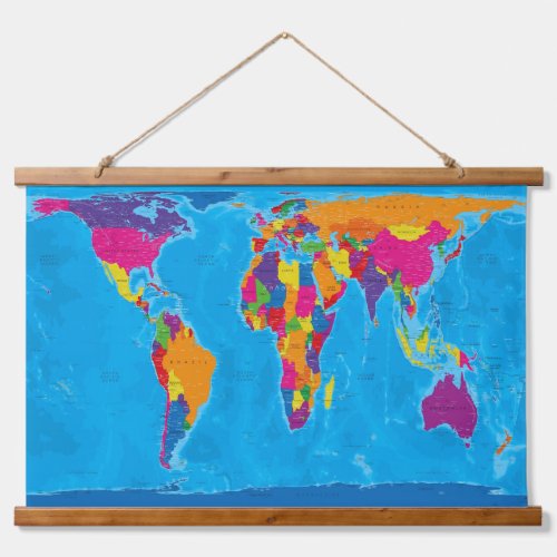 Gall Peters Projection World Map Hanging Tapestry