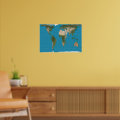 Gall Peters Projection World Map Poster Zazzle
