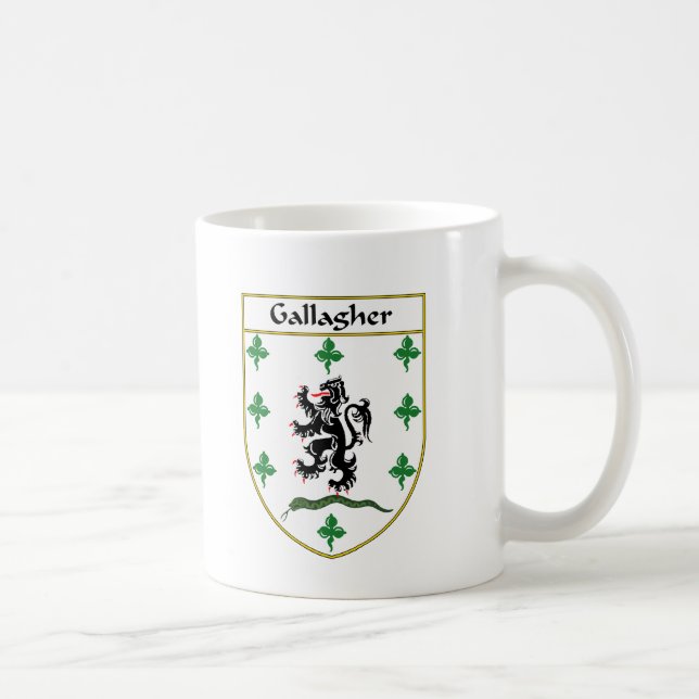 Gallagher Coat of Arms/Family Crest Coffee Mug (Right)