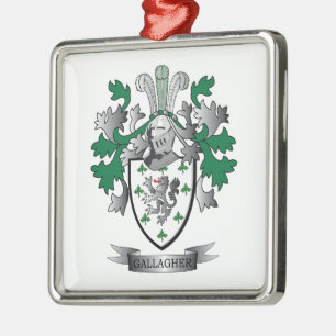 Gallagher Coat of Arms Metal Ornament