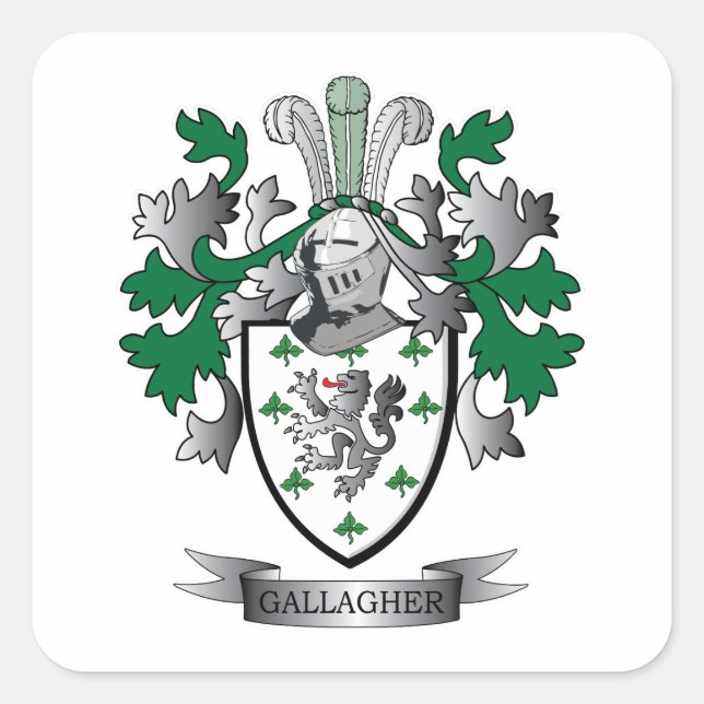 Gallagher Coat of Arms Square Sticker (Front)