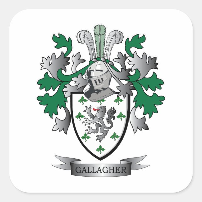 Gallagher Coat of Arms Square Sticker (Front)