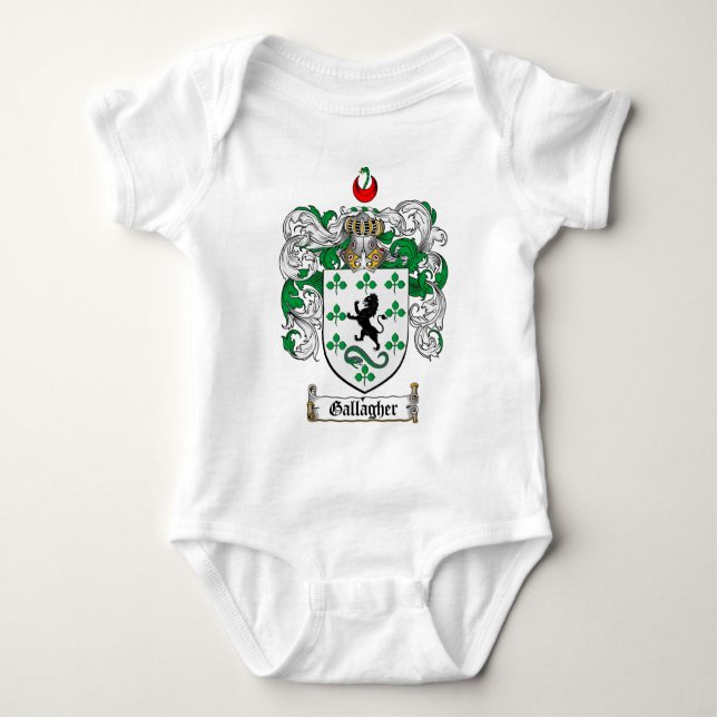 GALLAGHER FAMILY CREST -  GALLAGHER COAT OF ARMS BABY BODYSUIT (Front)