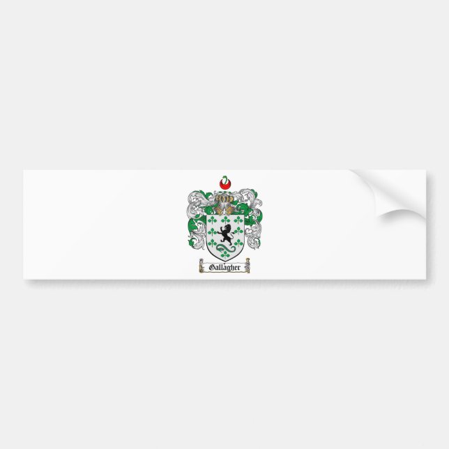 GALLAGHER FAMILY CREST -  GALLAGHER COAT OF ARMS BUMPER STICKER (Front)