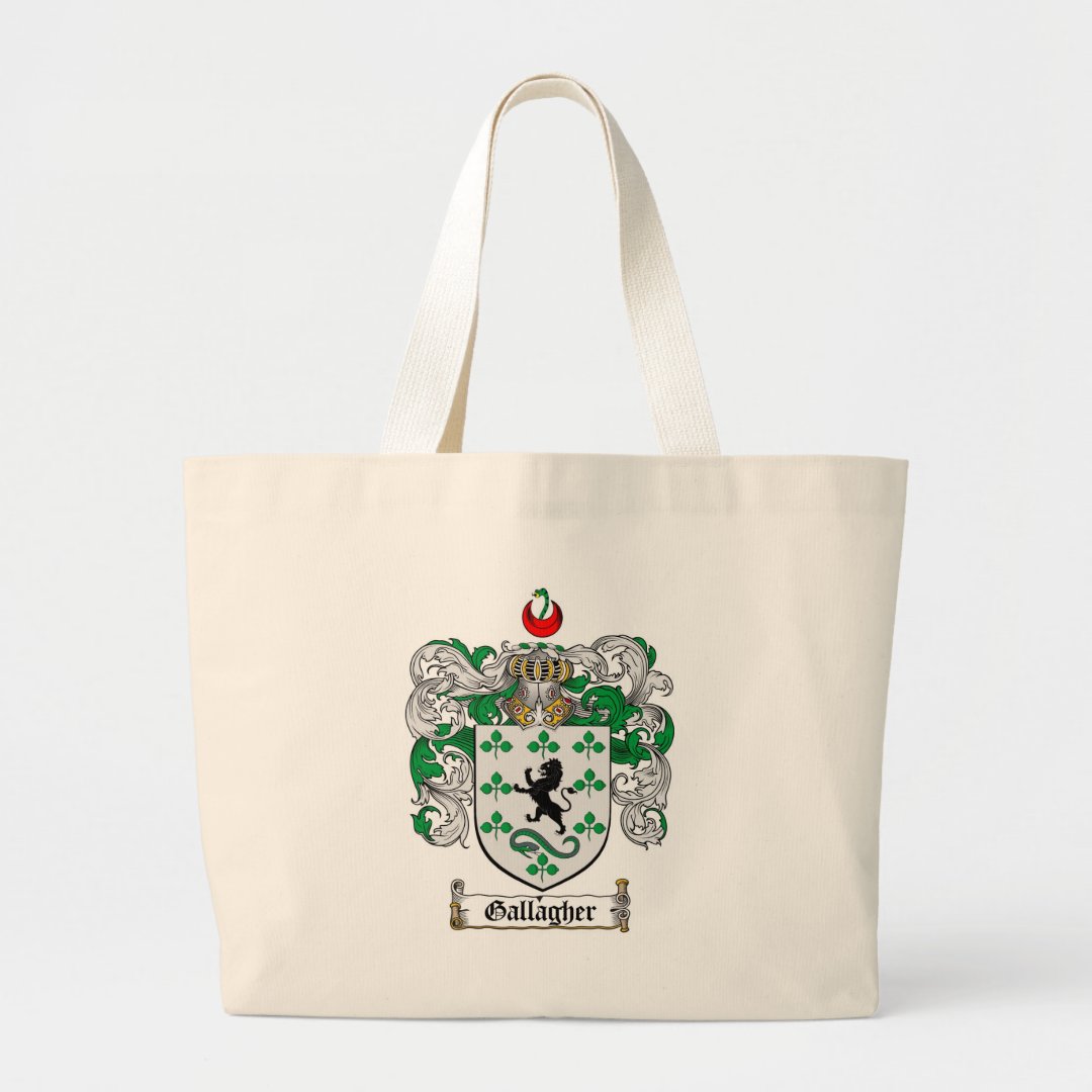 GALLAGHER FAMILY CREST - GALLAGHER COAT OF ARMS LARGE TOTE BAG | Zazzle