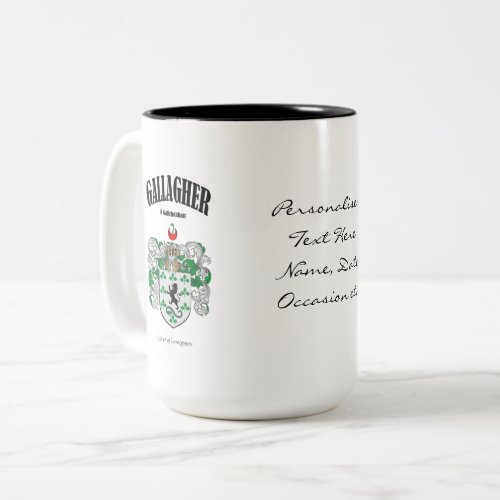 Gallagher Family Crest Translation  Meaning Two_Tone Coffee Mug