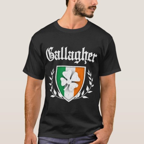 Gallagher Family Shamrock Crest vintage distresse T_Shirt