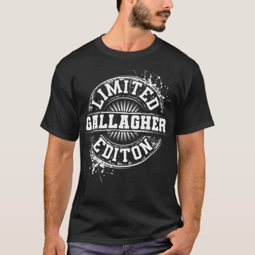 GALLAGHER Funny Surname Family Tree Birthday Reuni T_Shirt
