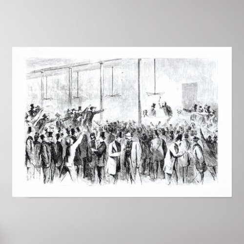 Gallaghers stock exchange engraving bw photo poster