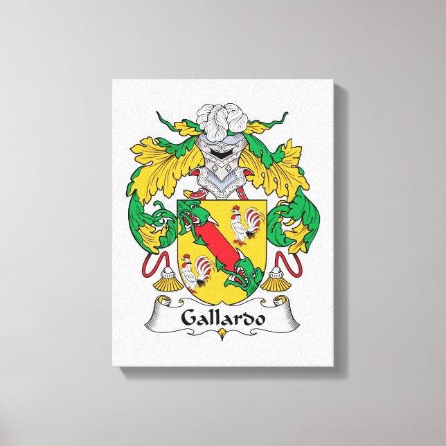Gallardo Family Crest Canvas Print (Front)