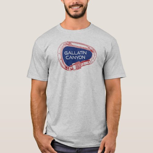 Gallatin Canyon Montana Rock Climbing Carabiner T_Shirt