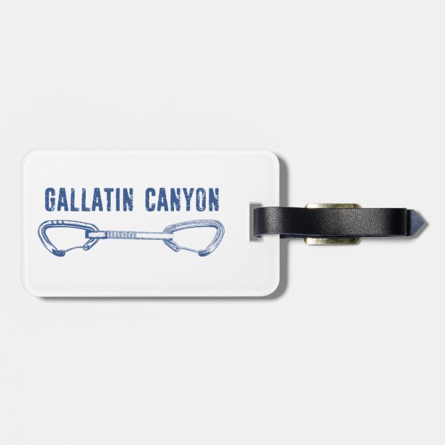 Gallatin Canyon Montana Rock Climbing Quickdraw Luggage Tag (Back Horizontal)