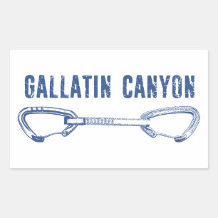 Gallatin Canyon Montana Rock Climbing Quickdraw Rectangular Sticker