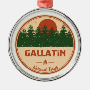 Gallatin National Forest Metal Ornament