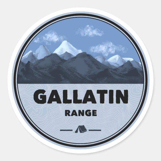 Gallatin Range Montana Wyoming Camping Classic Round Sticker (Front)