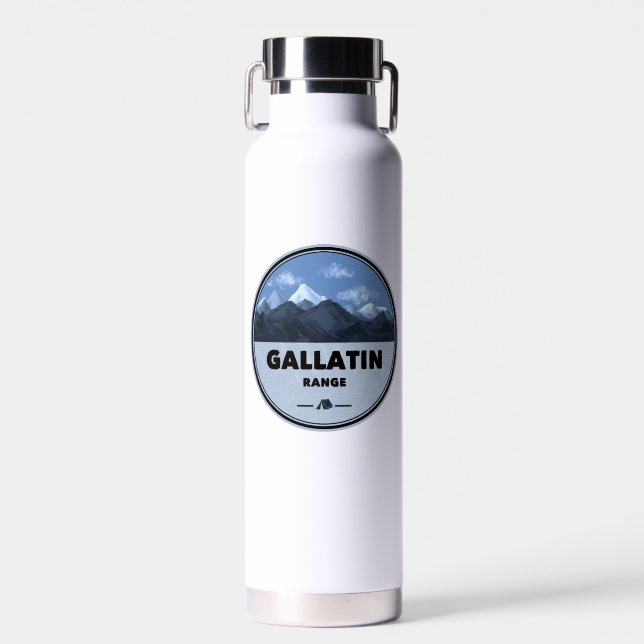 Gallatin Range Montana Wyoming Camping Water Bottle (Front)