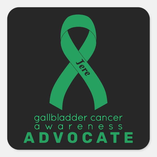 Gallbladder Cancer Advocate Black Square Sticker (Front)