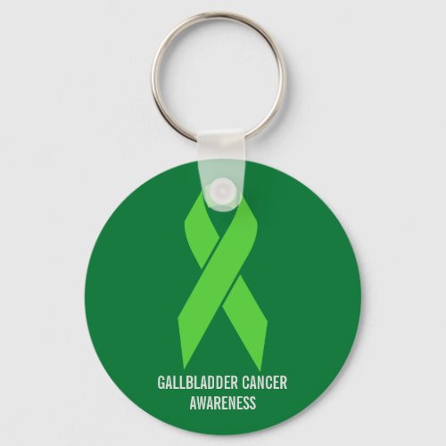 Gallbladder Cancer Awareness Green Ribbon Keychain