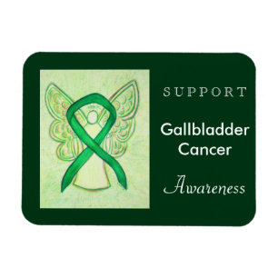 Gallbladder Cancer Awareness Ribbon Angel Magnets