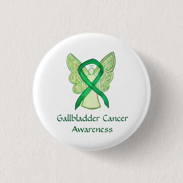 Gallbladder Cancer Awareness Ribbon Angel Pin (Front)