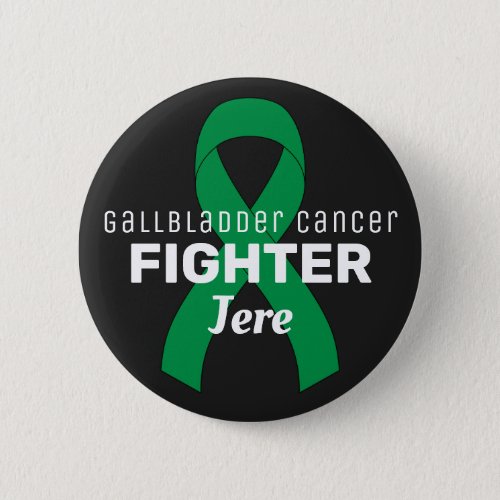 Gallbladder Cancer Ribbon Black Button