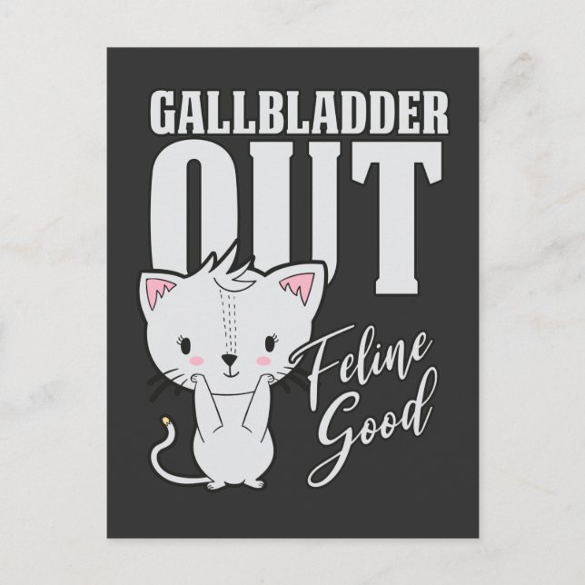 Gallbladder Feline Good Surgery Recovery Cat Lover Postcard (Front)