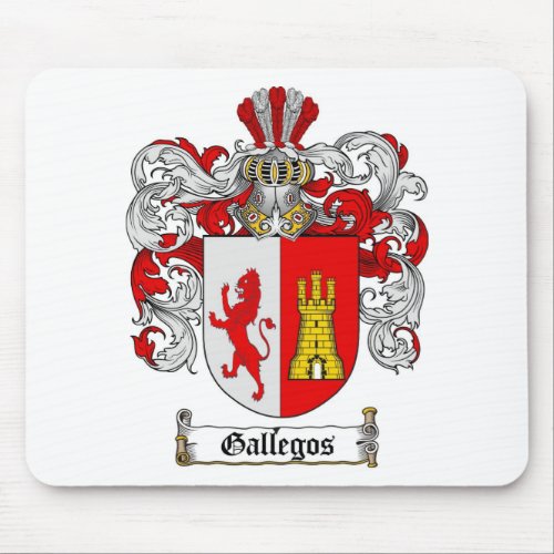 GALLEGOS FAMILY CREST _  GALLEGOS COAT OF ARMS MOUSE PAD