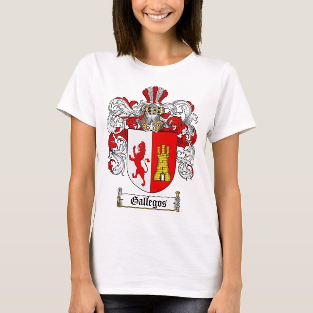 GALLEGOS FAMILY CREST -  GALLEGOS COAT OF ARMS T-Shirt (Front)