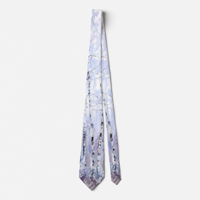 Gallen-Kallela - Frosty Birch Trees, fine art Neck Tie (Front)