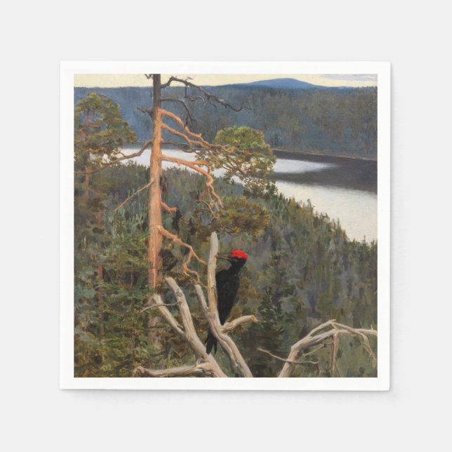 Gallen-Kallela - Great Black Woodpecker 1894 Napkins (Front)