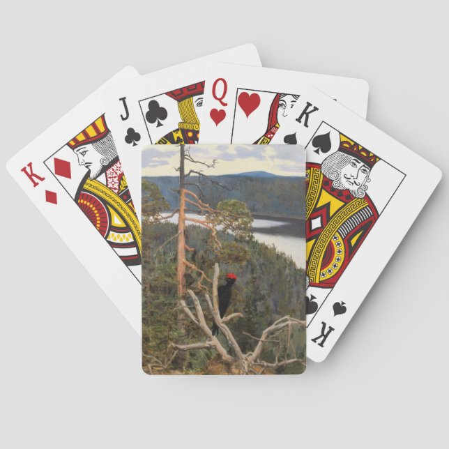 Gallen-Kallela - Great Black Woodpecker 1894 Poker Cards (Back)