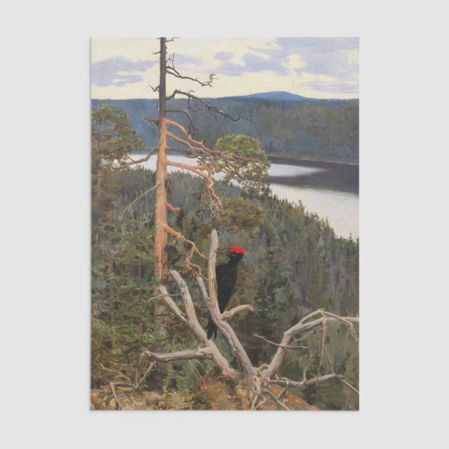 Gallen-Kallela - Great Black Woodpecker 1894 Tissue Paper (Creator Uploaded)