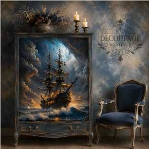 Galleon Storm Voyage Decoupage Tissue Paper