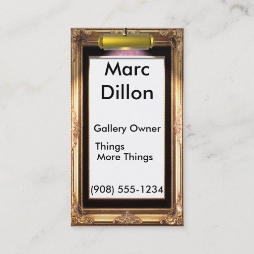 Customizable Gallery Frame Artists. Business Card Templates