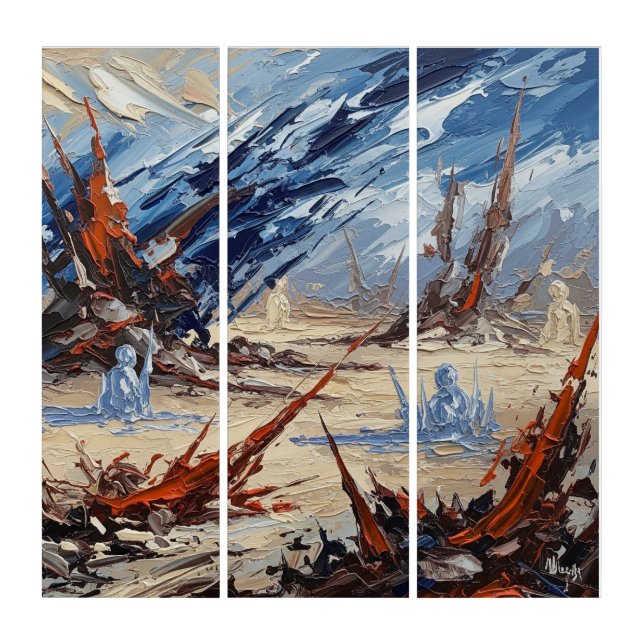 Gallery Grade Abstract Triptych Print (Front)