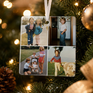 Gallery Grid 4 Photos Custom Photo Ornament