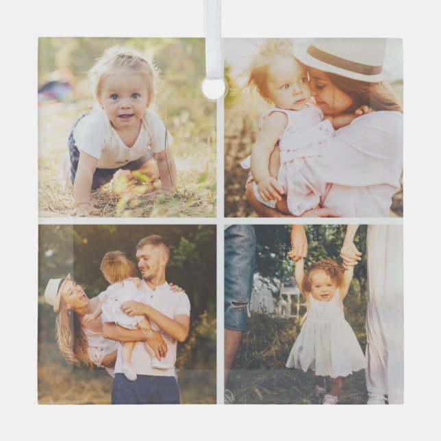 Gallery Grid 4 Photos Custom Photo Ornament (Front)