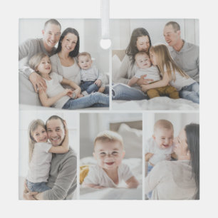 Gallery Grid 5 Photos Custom Photo Ornament