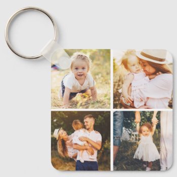 Gallery Grid Personalized Photo Keychain by berryberrysweet at Zazzle