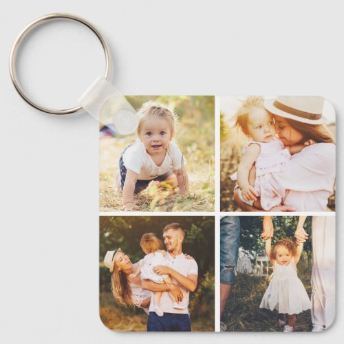 Gallery Grid Personalized Photo Keychain