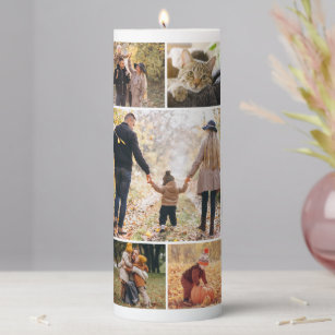 Gallery of 13 Personalized Photos Pillar Candle