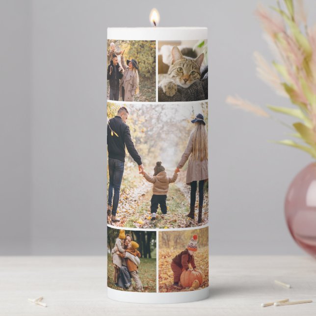 Gallery of 13 Personalized Photos Pillar Candle (In Situ)