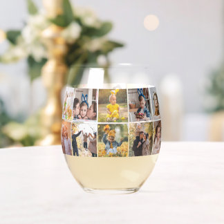 Gallery of 20 Personalized Photo Stemless Wine Glass