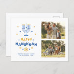 Gallery of 2 Photo "Happy Hanukkah"  Holiday Postcard<br><div class="desc">Festive 2 photo gallery Happy Hanukkah postcards.</div>