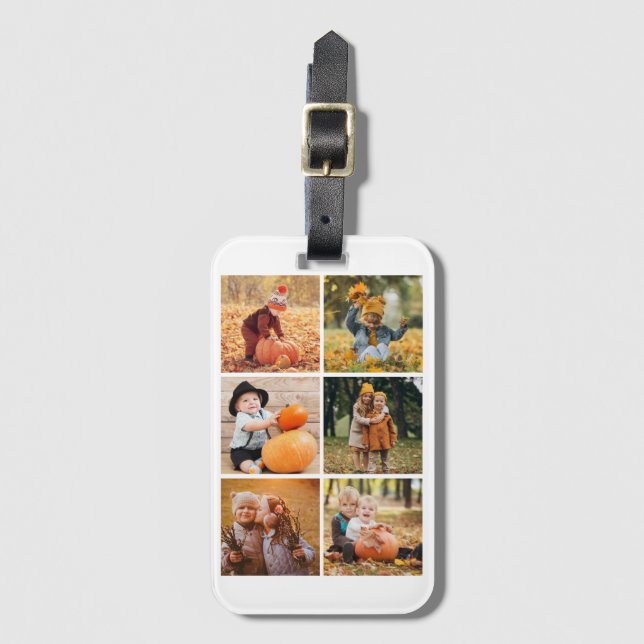Gallery of 6 Personalized Photos Luggage Tag (Front Vertical)
