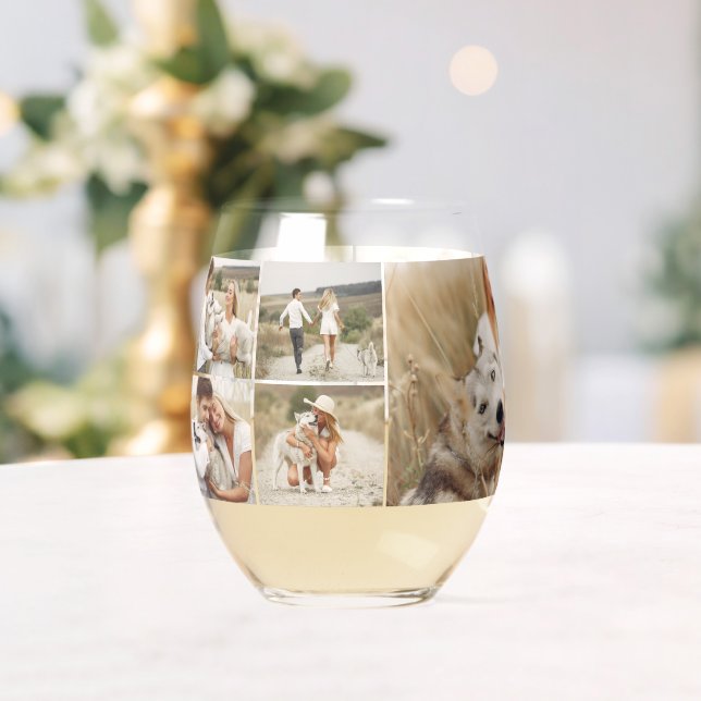 Gallery of 8 Photos Personalized Stemless Wine Glass (Insitu (Wedding))